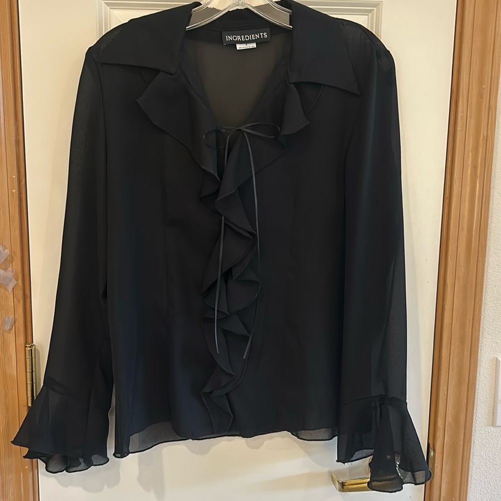 Pretty Sheer Black Blouse